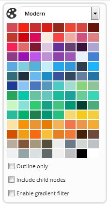Mind map maker colour palettes